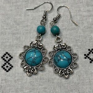 Elegant Silver and Turquoise Earrings
